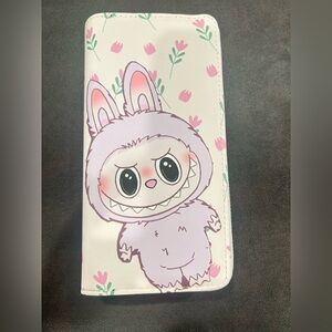 Pink Labubu Wallet with Floral Design